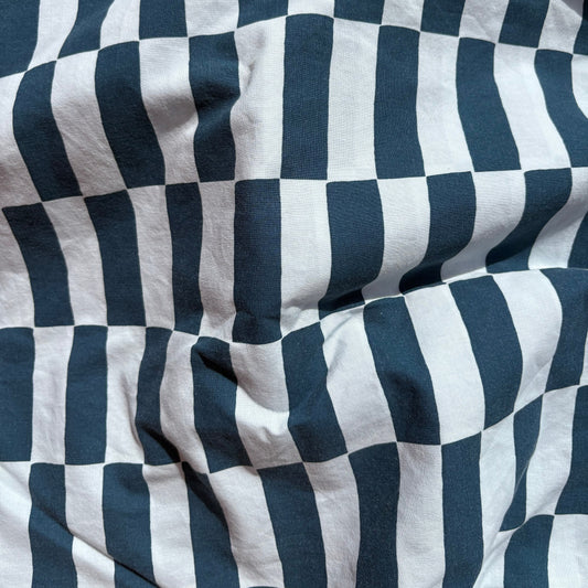 Navy Rectangle Checkerboard